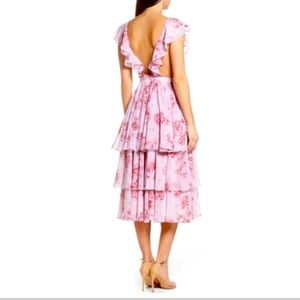 Fame and partners pink ruffle dress
